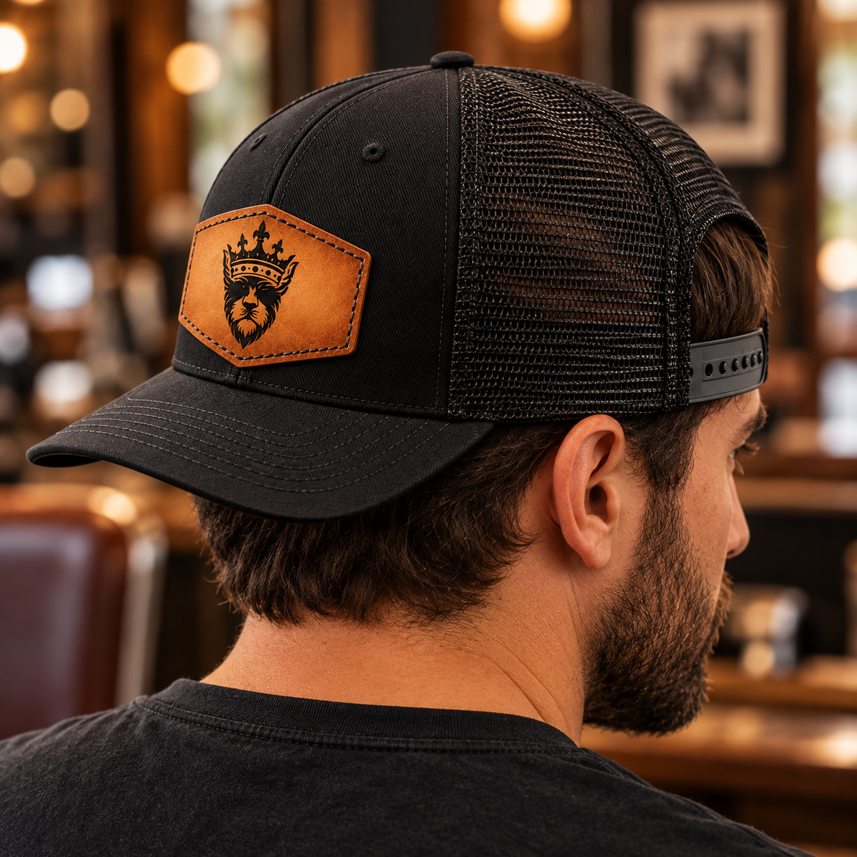 King Eddie Heritage Leather Patch Trucker