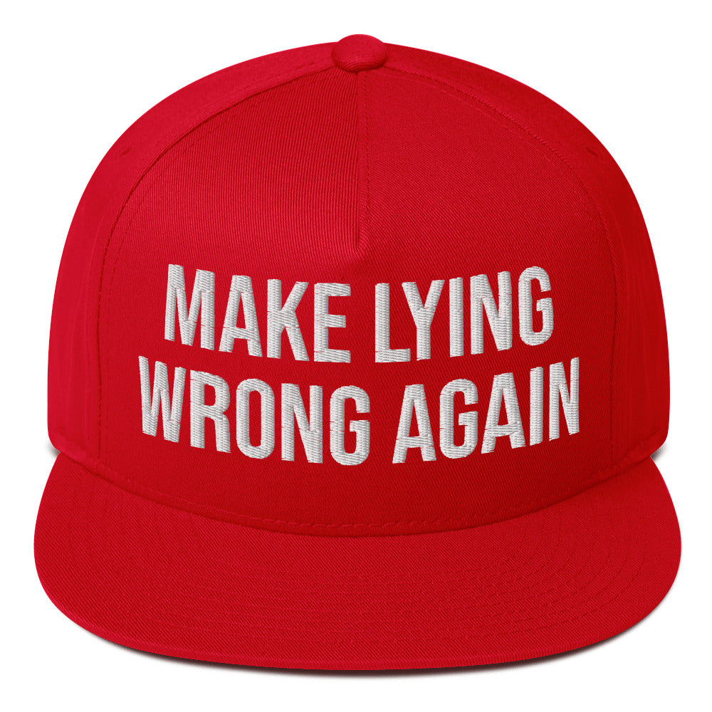Make Lying Wrong Again – King Eddie of Fur Protest Flat Bill Cap