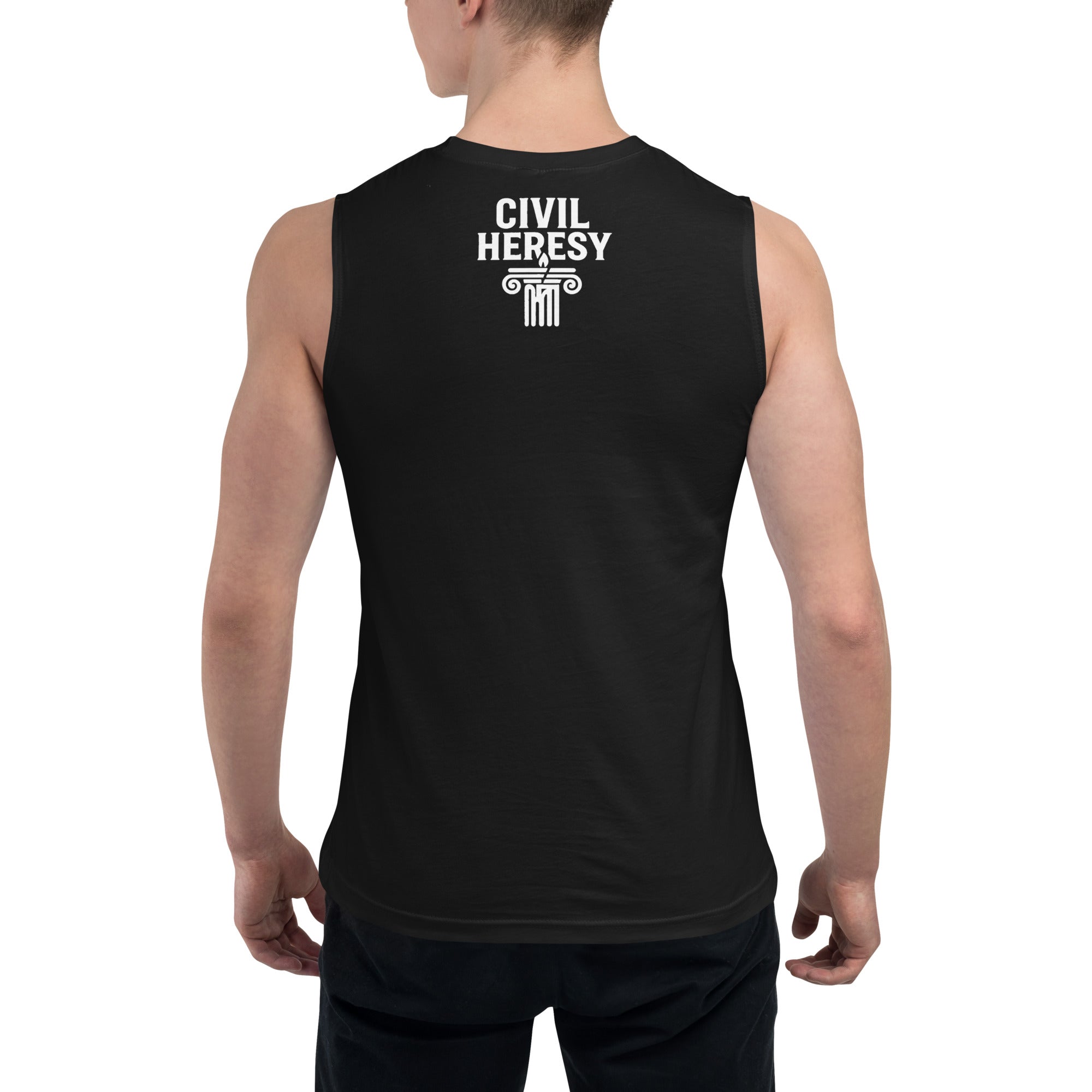 Rebellion, but breezy. This “Church ≠ State” tank keeps your arms free and your sarcasm sharp.